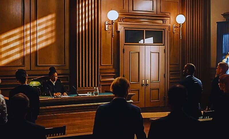 Should Chiropractors Testify in Court? Legal Roles in Personal Injury Cases 1 Court of Justice Trial: Impartial Judge is Sitting, Public Stands. Supreme Federal Court African- American Judge.
